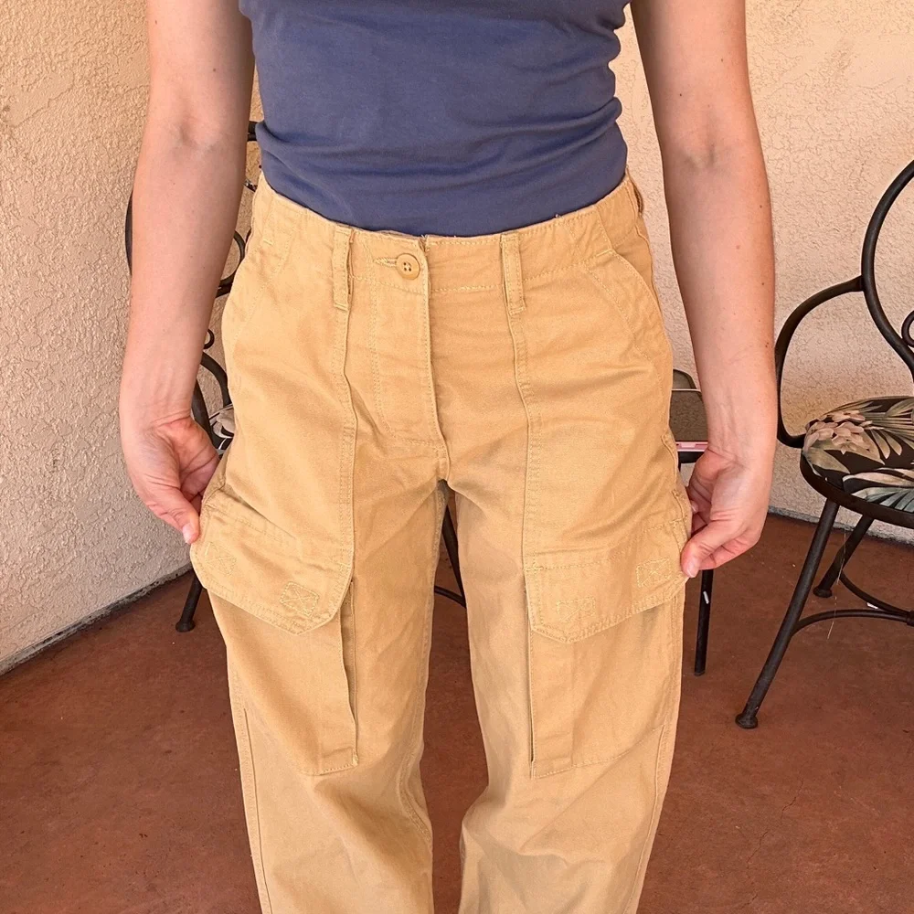Vans Women's Wide Leg Cargo Pants in Tan - Picture 9 of 11